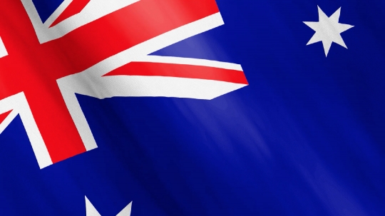 Animated Australia Flag Waving in the Wind