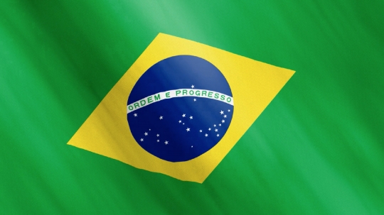 Animated Brazil Flag Waving in the Wind