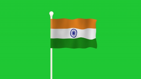 Animated India Flag on Green Screen Chroma