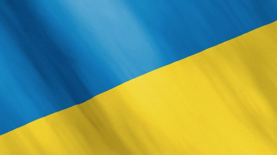 Animated Ukraine Flag Waving in the Wind