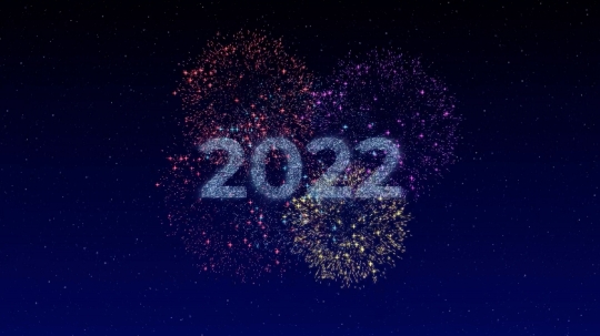 Colorful Fireworks with New Year 2022