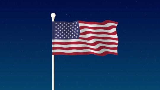 Free Video - Animated USA Flag with Stars in the Background