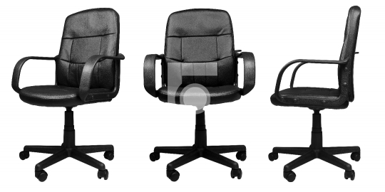3 different angels of Office Leather Chair isolated on white bac