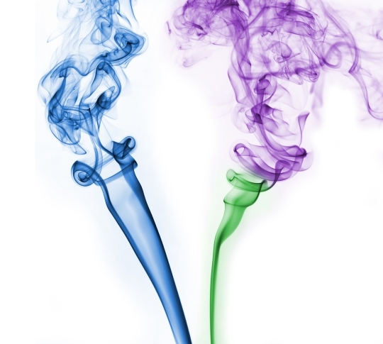 Abstract Colorful Smoke Background on white