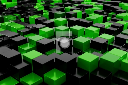 Abstract Futuristic Cubes, Technology Background 3D Illustration