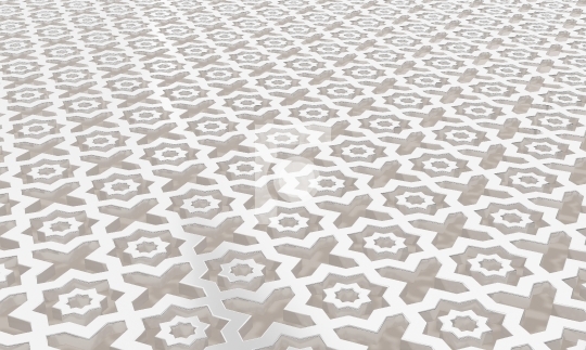 Abstract White Arabic Traditional Middle Eastern Pattern 3D Illu