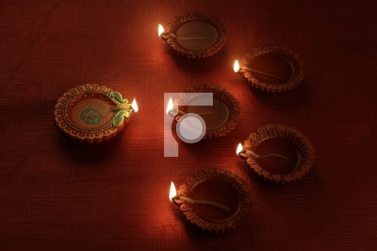 Beautiful Indian Diwali Festival Diya Decoration