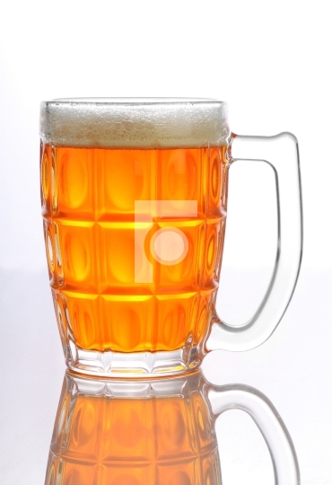 Beer Mug / Glass with froth isolated on white background