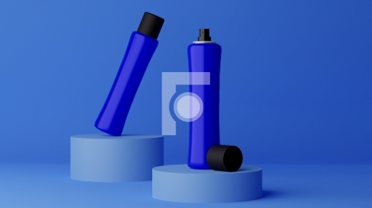 Blank Blue Deodorant or Hair Spray Aluminum Can for Mockup - 3D 