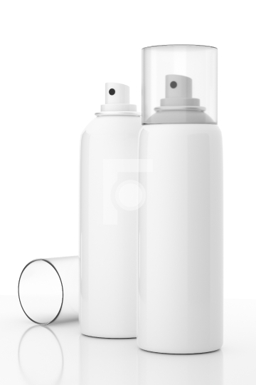 Blank White Deeodorant Perfume Spray Cans Mockup - 3D Illustrati