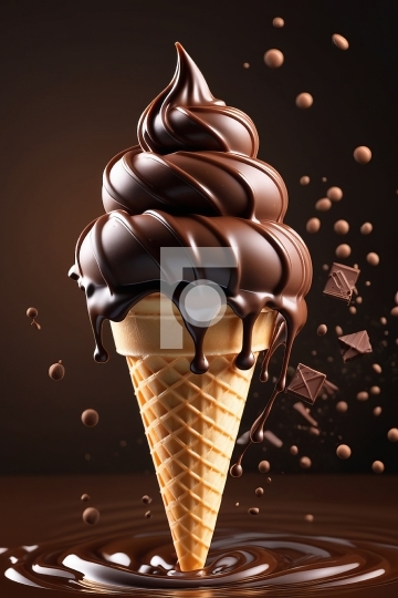 Chocolate Ice Cream Free Photo - AI Generated