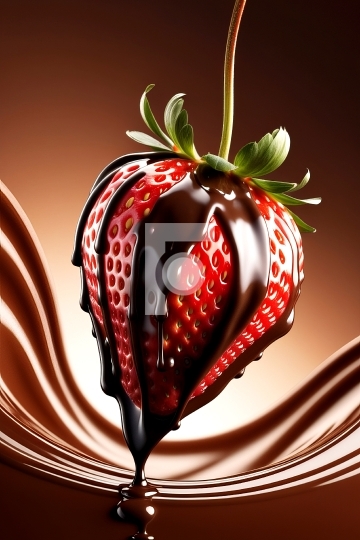 Chocolate Strawberry Free Photo Illustration  - AI Generated