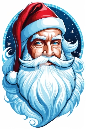 Christmas Greeting with Santa Claus - AI Generated Illustration