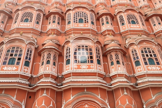 Closeup of Hawa Mahal, Wind Palace, Jaipur, Rajasthan, India