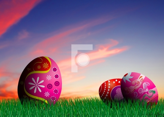 Colorful Easter eggs illustration