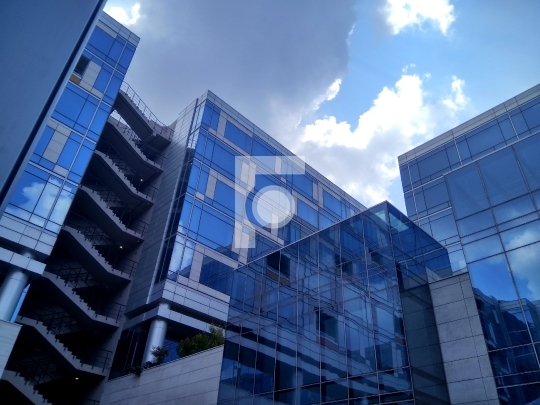 Corporate Blue Buildings - Mobile Photography Buy for $1 Only