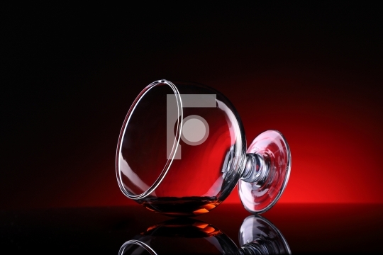 Creative Shot of Wine Glass with Reflection