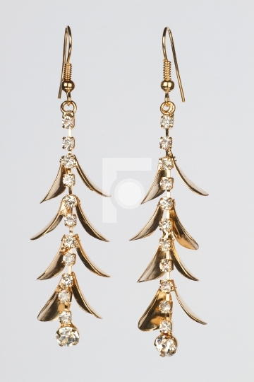 Dangle Golden Earrings Jewelry Free Stock Photo