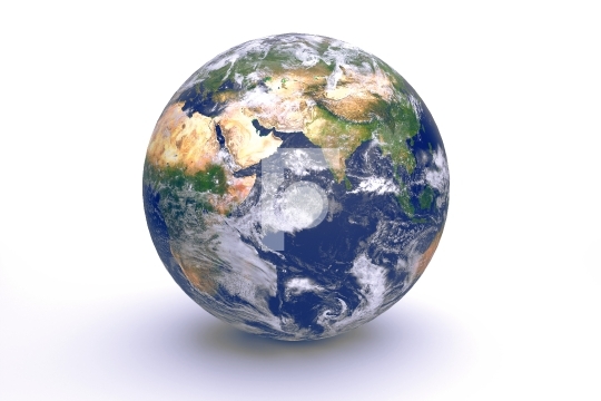 Detailed Planet Earth Globe. 3D Illustration Render. Elements of