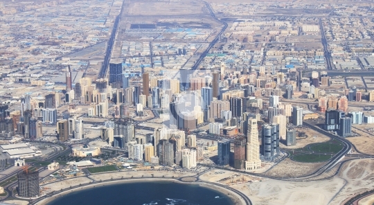 Dubai & Sharjah Aerial View Al Barsha Area, United Arab Emirates