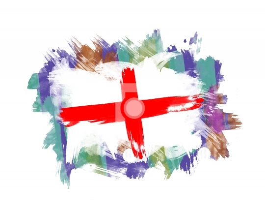 England Flag painted with other colors in Background