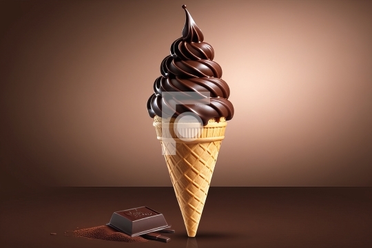 Food Frozen Chocolate Ice Cream Free Photo - AI Generated