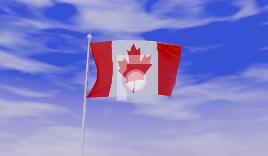 Free Canada Flag during Daylight and beautiful sky - 3D Illustra