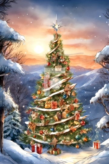 Free Christmas Greeting Card - Illustration or Painting AI Gener