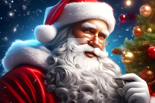Free Christmas Holidays Concept - Santa Claus AI Generated Illus