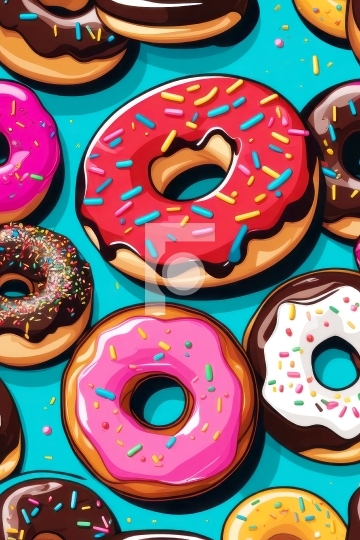 Free Donut Illustration - Colorful Food, AI Generated 
