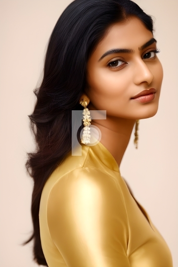 Free Download Beautiful Indian Girl Looking At Camera - AI Gener