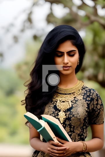 Free Download Beautiful Indian Woman with Books Collage Girl - A