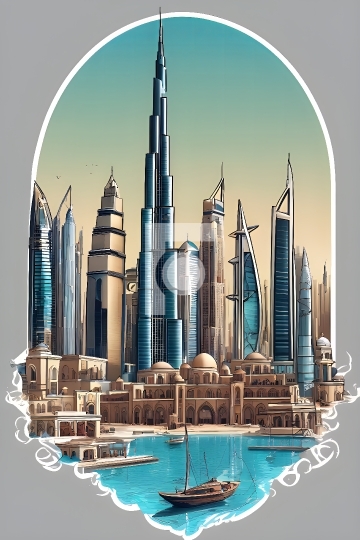 Free Dubai Skyscrapers Photo - AI Generated Painting
