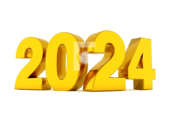Free Happy New Year 2024 Illustration on White Background