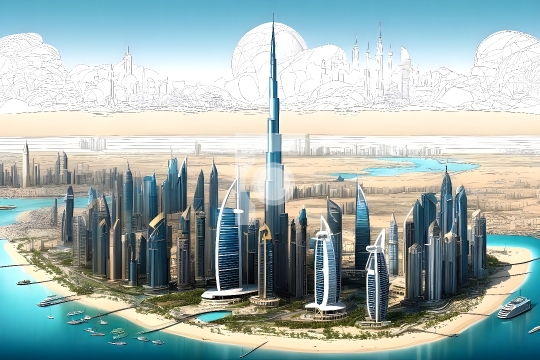 Free Illustration Dubai Skyline Architecture 