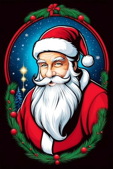 Free Merry Christmas Illustration - Santa Claus AI Generated