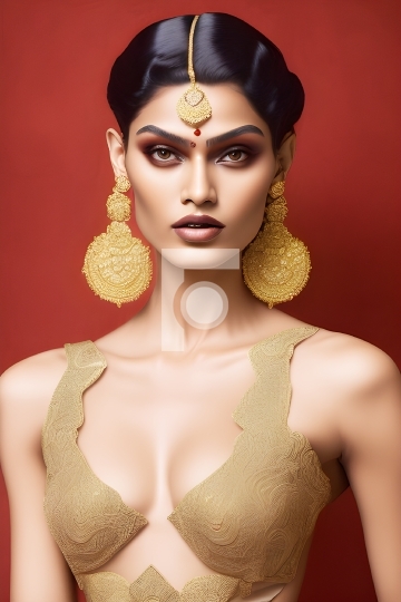 Free Photo - Indian Girl Fashion Model - AI Generated Image