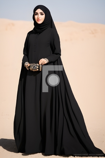 Free Photo Arabic Woman in desert, United Arab Emirates AI Gener