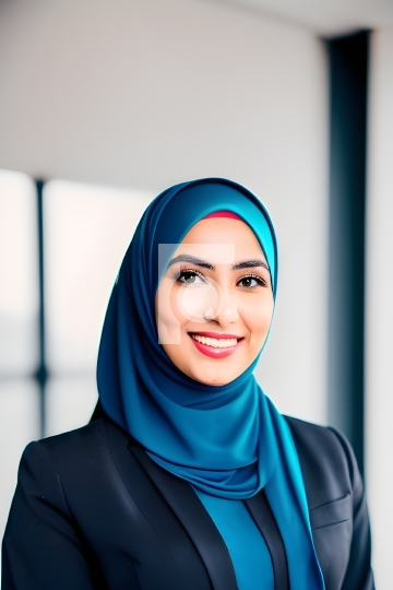 Free Photo Arabic Woman in Office, United Arab Emirates AI Gener