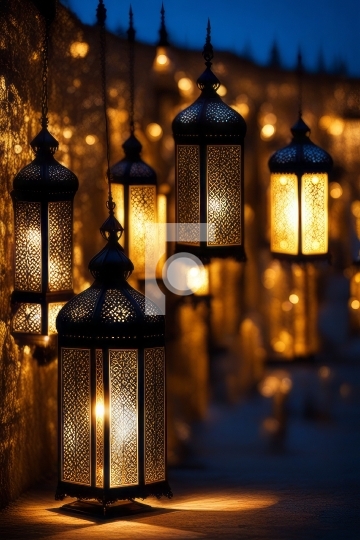 FREE photo Dubai Ramadan / Eid Festival Lamp - AI Generated Imag