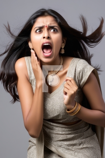 Free Photo Frustrated Indian Woman Screaming In Tension - Free A