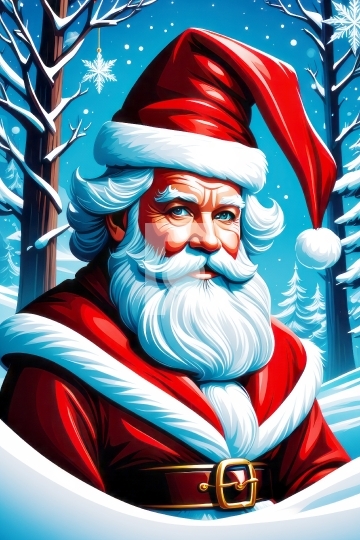 Free Santa Claus Illustration / Christmas Painting / Digital Art