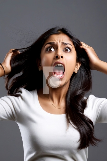 Frustrated Indian Woman Screaming, In Tension - Free AI Generate