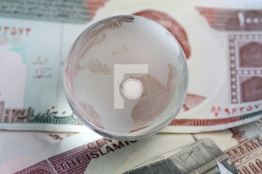 globe on iranian currency