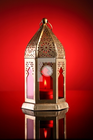 Gold and Red Islamic Lantern for Ramadan / Eid Celebrations