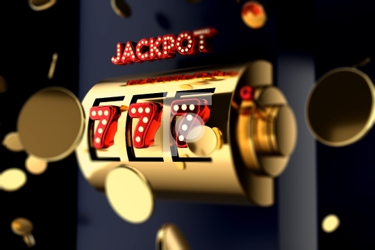 Golden slot machine  with Gold Coins 777 Big win concept. Casino