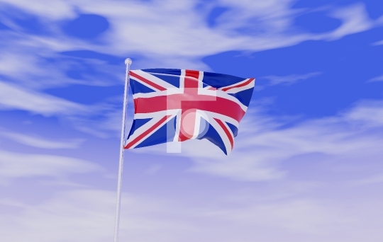 Great Britain Flag during Daylight and beautiful sky - 3D Illust