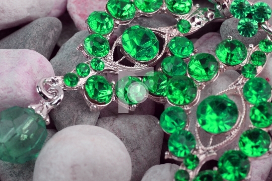 Green colored precious stone jewellery