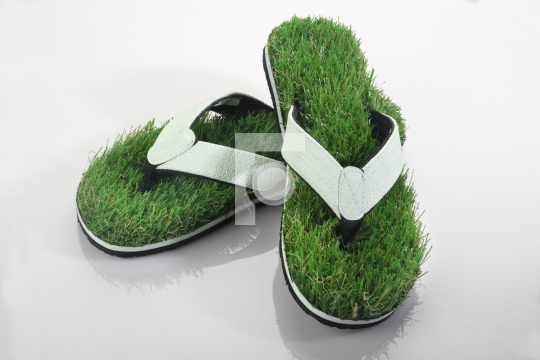 Green Grass Slipper / Flip Flops / Footwear Concept