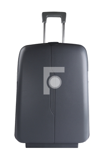 Grey suitcase isolated on white background